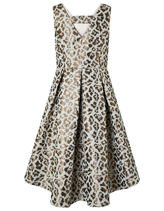 metallic leopard print dress