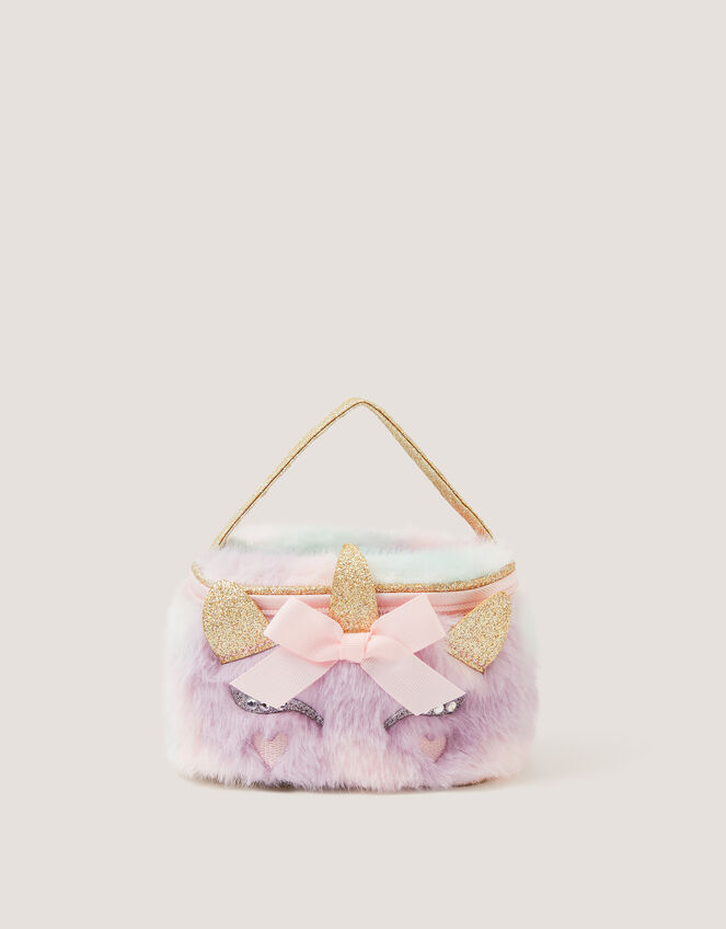 Fluffy Unicorn Make Up Bag, , large