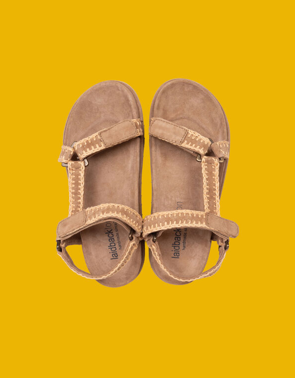 Laidback London Hess Suede Sandals, Camel (CAMEL), large