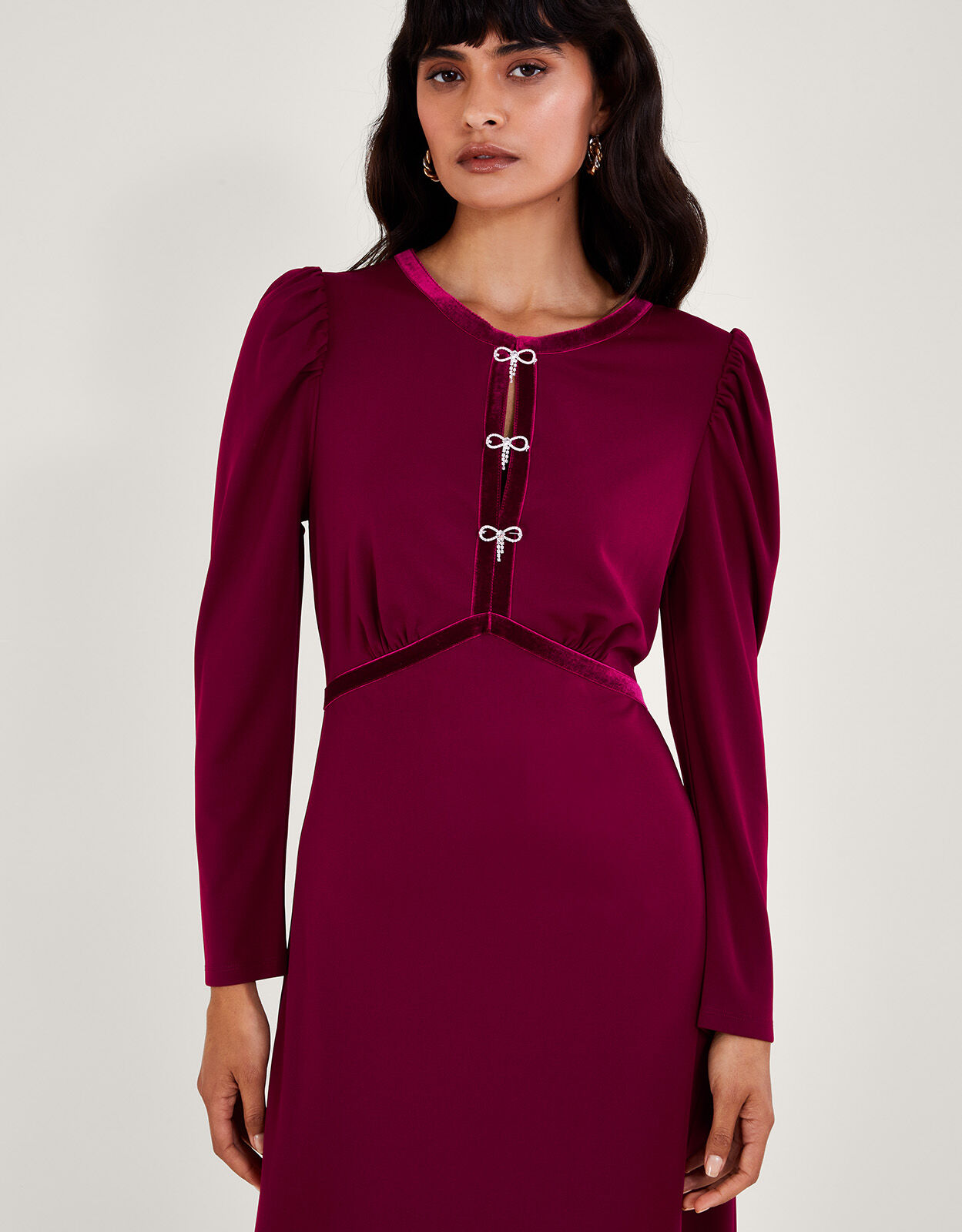 Velvet trim hotsell dress