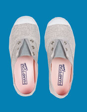 Hampton Canvas Plum Plimsolls , Silver (SILVER), large