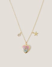 Initial Locket Charm Necklace, Gold (GOLD), large
