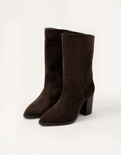 Sam Suede Block Heel Boots, Brown (CHOCOLATE), large
