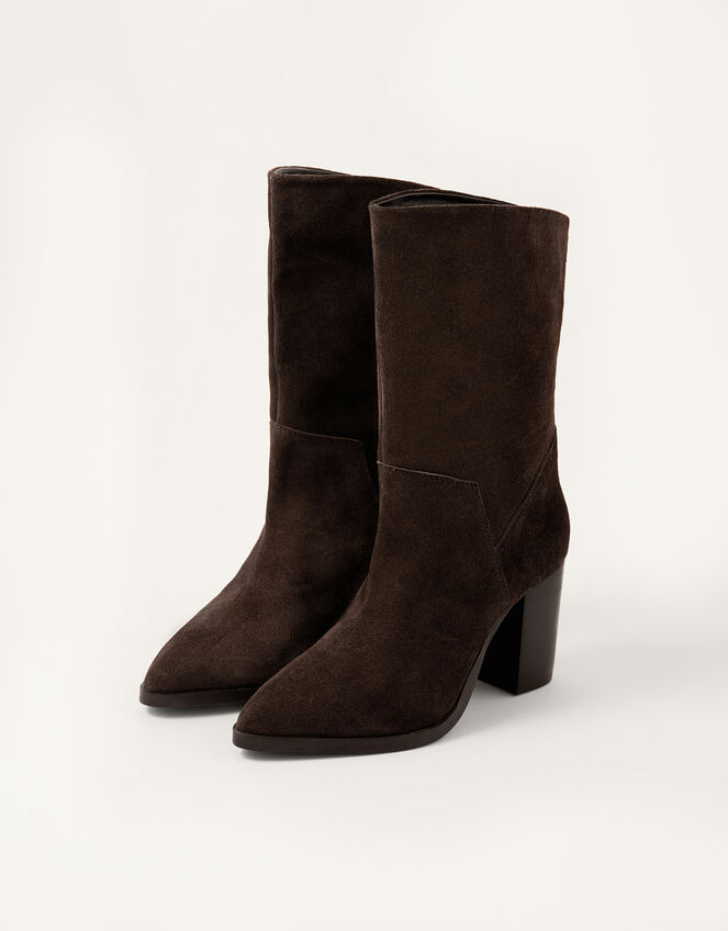 Sam Suede Block Heel Boots, Brown (CHOCOLATE), large
