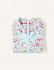 Polly Printed Flannel Pyjama Set, Blue (AQUA), large