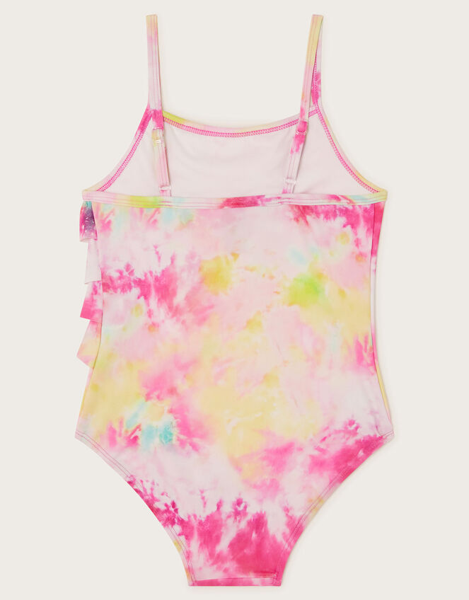 Tie Dye Ruffle Swimsuit, Pink (PINK), large