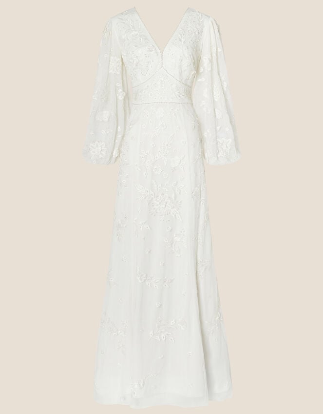 Jennifer Long Sleeve Maxi Wedding Dress, Ivory (IVORY), large