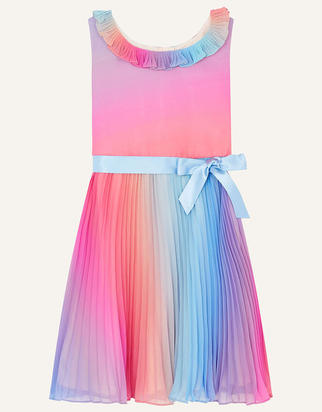 Rainbow Ombre Pleated Dress, Multi (MULTI), large