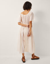 Lane Pintuck Lace Midi Dress, Ivory (IVORY), large
