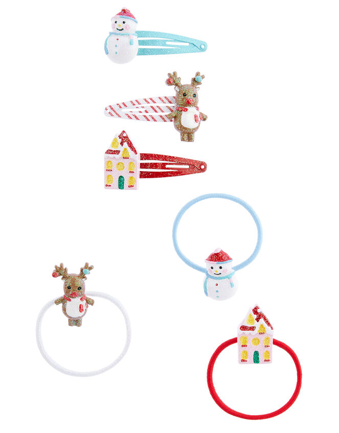 Festive Hair Accessory and Nail Sticker Set, , large