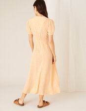 Printed Tea Dress in Sustainable Viscose, Orange (PEACH), large