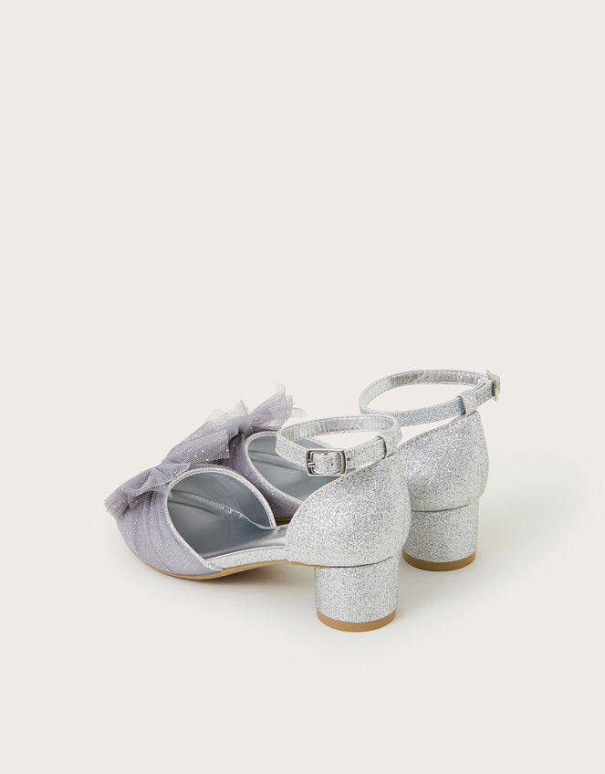 Net Bow Two-Part Heels, Silver (SILVER), large