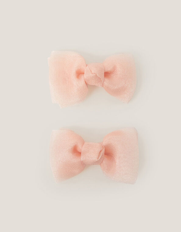 2-Pack Organza Bow Hair Clips, , large