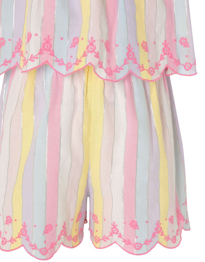 Rainbow Shimmer Stripe Playsuit, Multi (MULTI), large