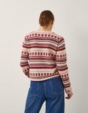 Juno Floral Fair Isle Cardigan, Ivory (IVORY), large