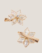 2-Pack Jewel Wire Flower Hair Clips, , large