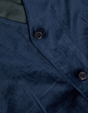 Velvet Waistcoat and Bow Tie, Blue (NAVY), large
