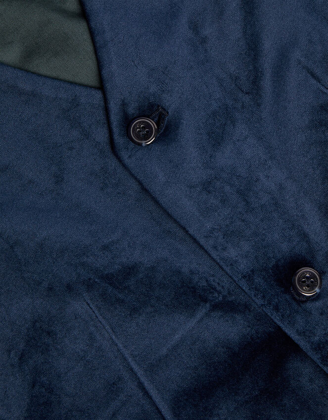 Velvet Waistcoat and Bow Tie, Blue (NAVY), large