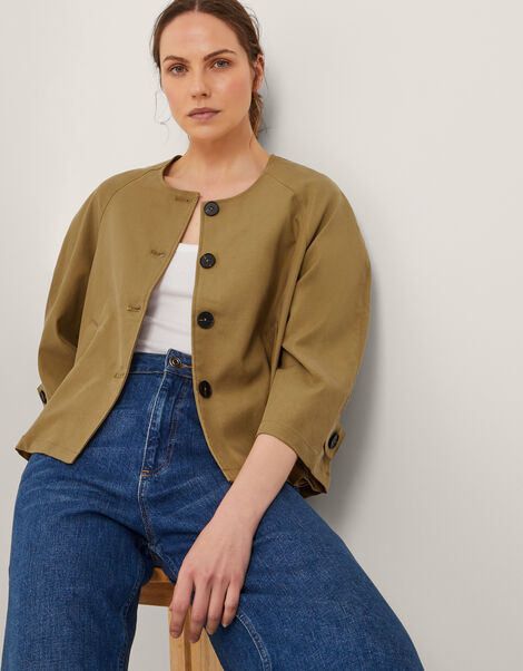 Verity 3/4 Sleeve Swing Jacket, Natural (NATURAL), large