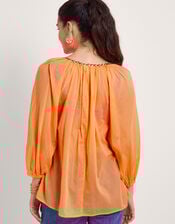 Amy Tie Neck Top, Orange (ORANGE), large