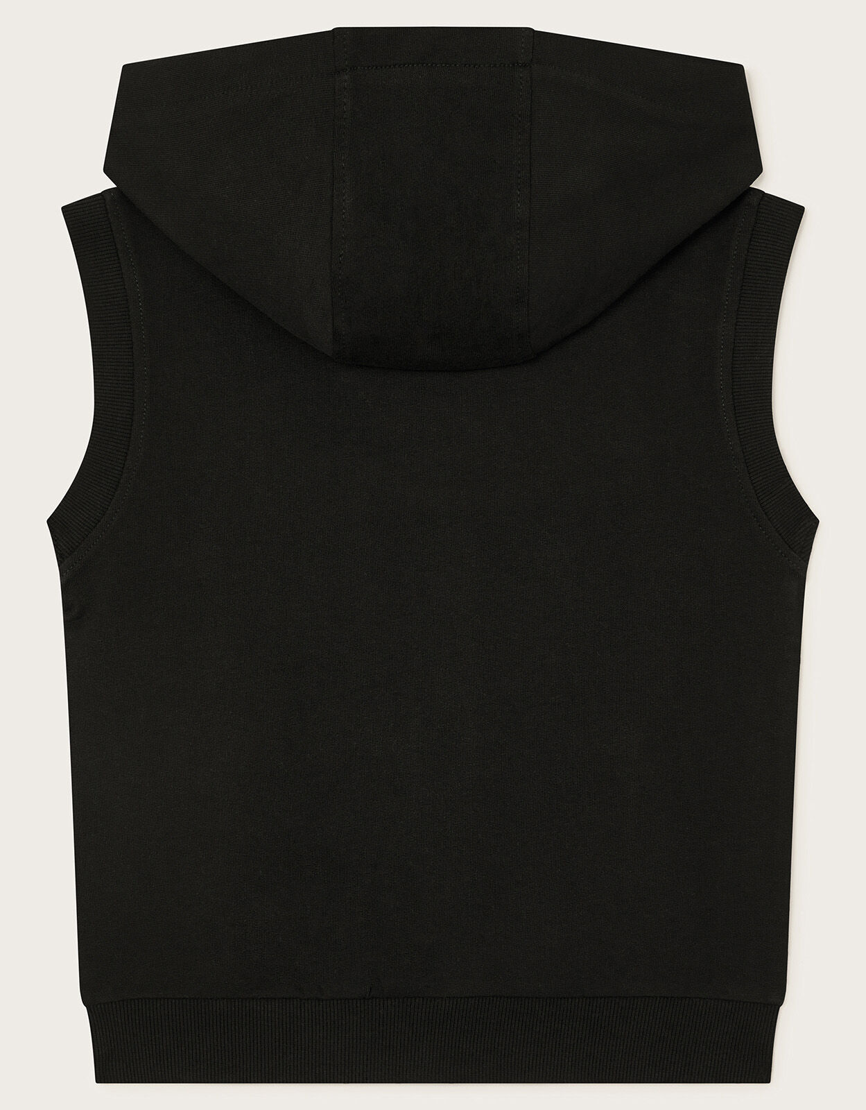 Black sleeveless hotsell zip up hoodie