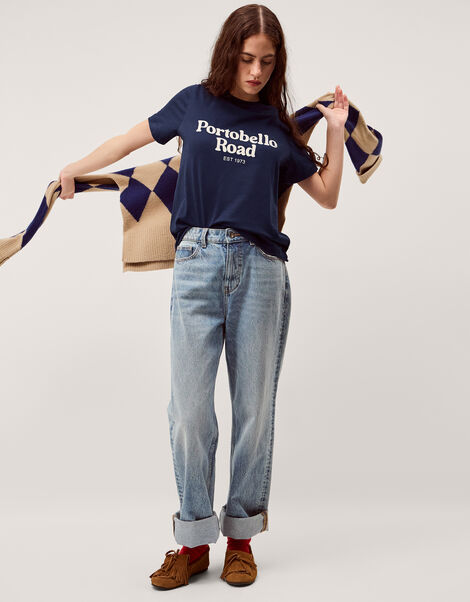 Portobello Road Slogan T-Shirt, Blue (NAVY), large