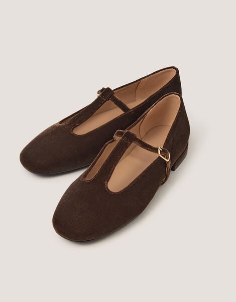 Jesi Velvet Mary Jane Ballet Flats, Brown (CHOCOLATE), large