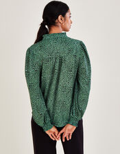 Animal Jersey Shirt with Recycled Polyester, Green (GREEN), large