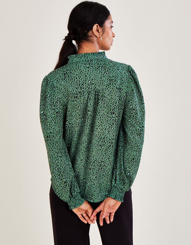 Animal Jersey Shirt with Recycled Polyester, Green (GREEN), large