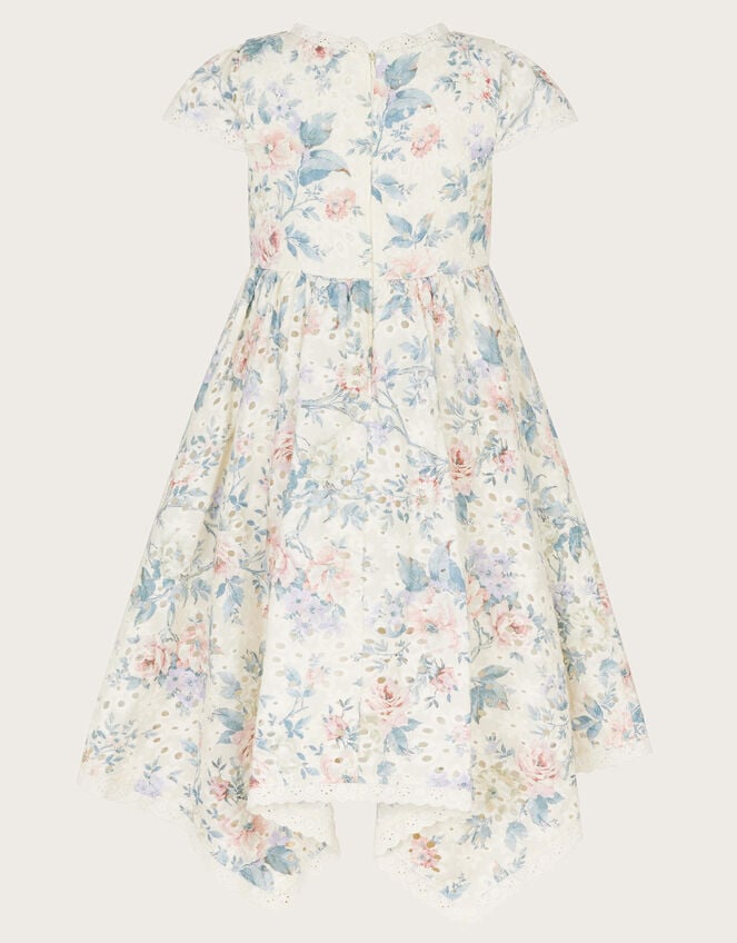Ashleigh Short Sleeve Broderie Floral Dress, Multi (MULTI), large
