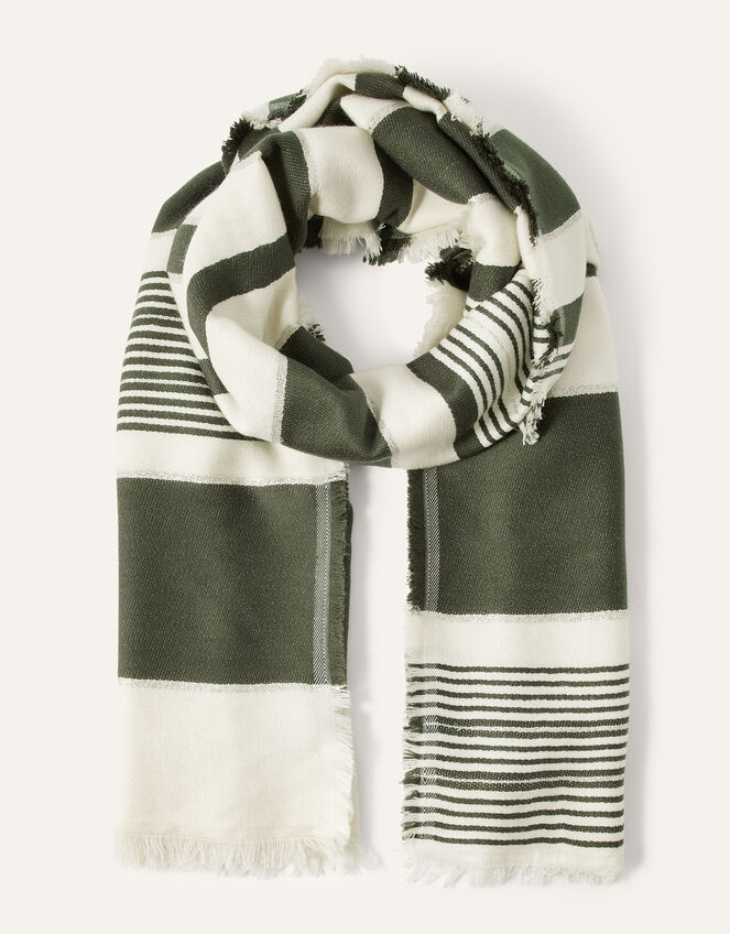 Metallic Stripe Scarf, , large