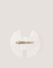 Pearly Flower Bow Fascinator Hair Clip, , large