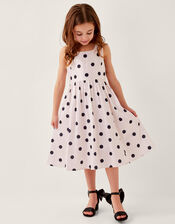 MINI ME Sicily Polka Dot Dress, Ivory (IVORY), large