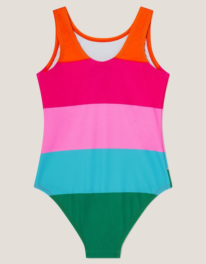 Colourblock Palm Sequin Swimsuit, Pink (PINK), large