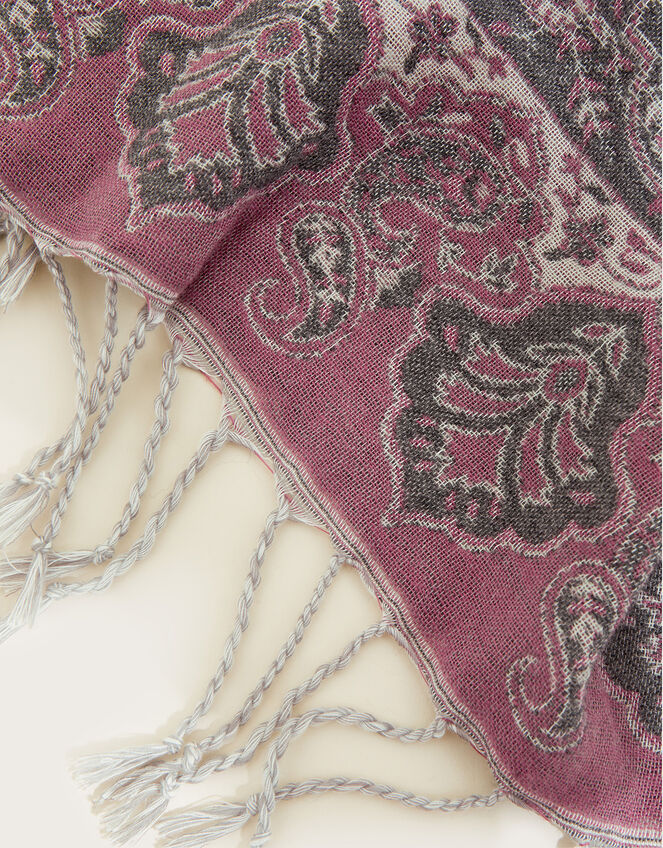 Paisley Print Jacquard Scarf, , large