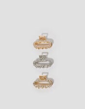 3-Pack Embellished Metal Claw Clips, , large