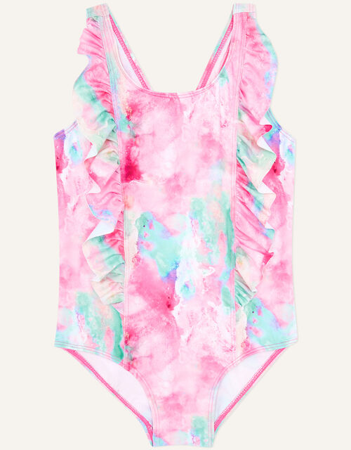 Tie Dye Ruffle Duo Swimsuit, Pink (PINK), large