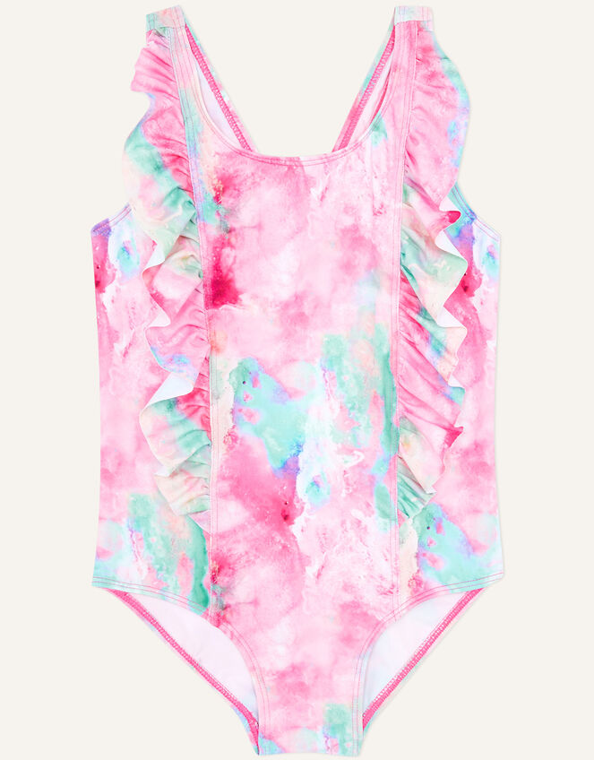 Tie Dye Ruffle Duo Swimsuit, Pink (PINK), large
