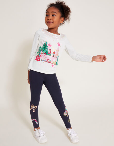 Christmas In London Long Sleeve Top, Ivory (IVORY), large