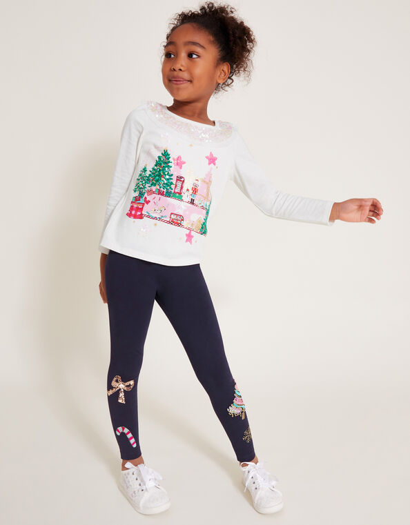 Christmas In London Long Sleeve Top, Ivory (IVORY), large