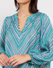 East Avery Sheer Stripe Blouse, Multi (MULTI), large