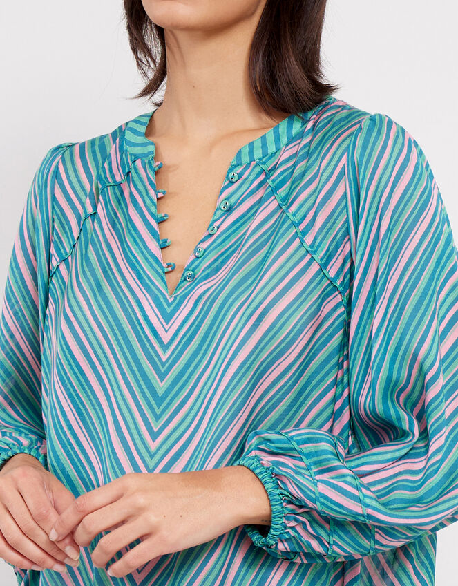 East Avery Sheer Stripe Blouse, Multi (MULTI), large