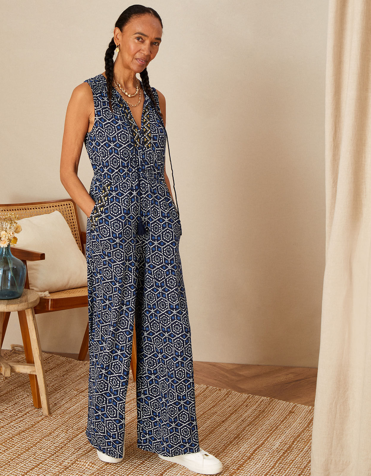Monsoon white jumpsuit top