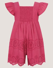 Baby Butterfly Broderie Romper, Pink (PINK), large