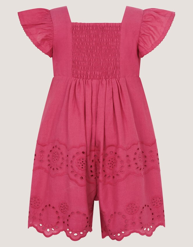 Baby Butterfly Broderie Romper, Pink (PINK), large