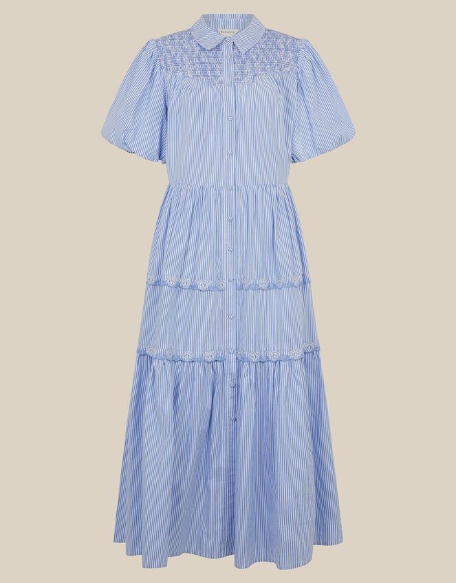Laney Puff Sleeve Stripe Maxi Dress, Blue (BLUE), large