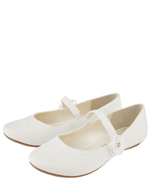 skipper Bulk telegram Tiana Shimmer Lace Corsage Ballerina Shoes Ivory | Girls Flat Shoes |  Monsoon Global.