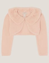 Baby Detachable Collar Fuzzy Cardigan, Pink (PINK), large