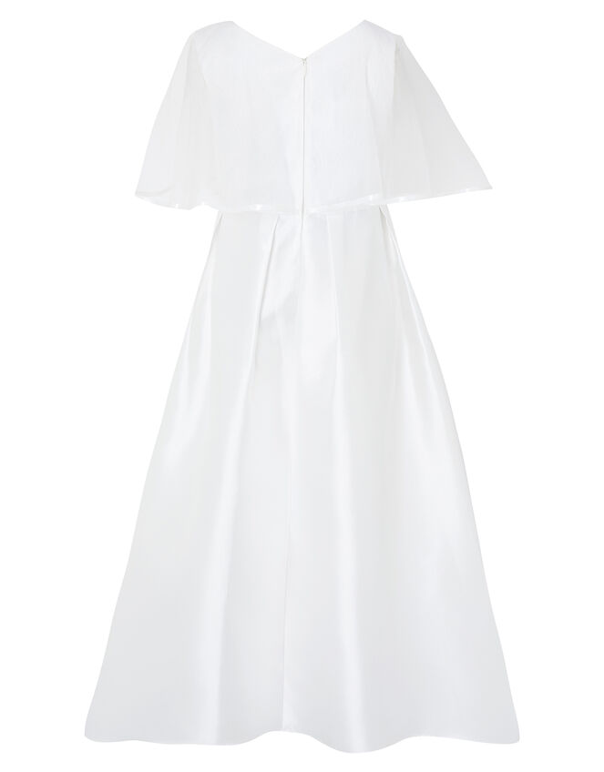 Sherry White Cape Occasion Dress, White (WHITE), large