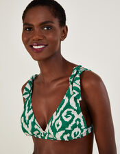 Ikat Print Bikini Top, Green (GREEN), large